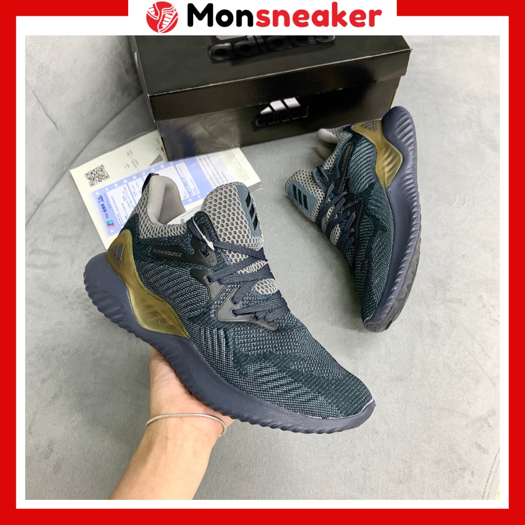 Giày Thể Thao Nam Nữ, Giày Sneaker Alphabounce Beyond Đen Vàng Cao Cấp [Full Box + Bill]
