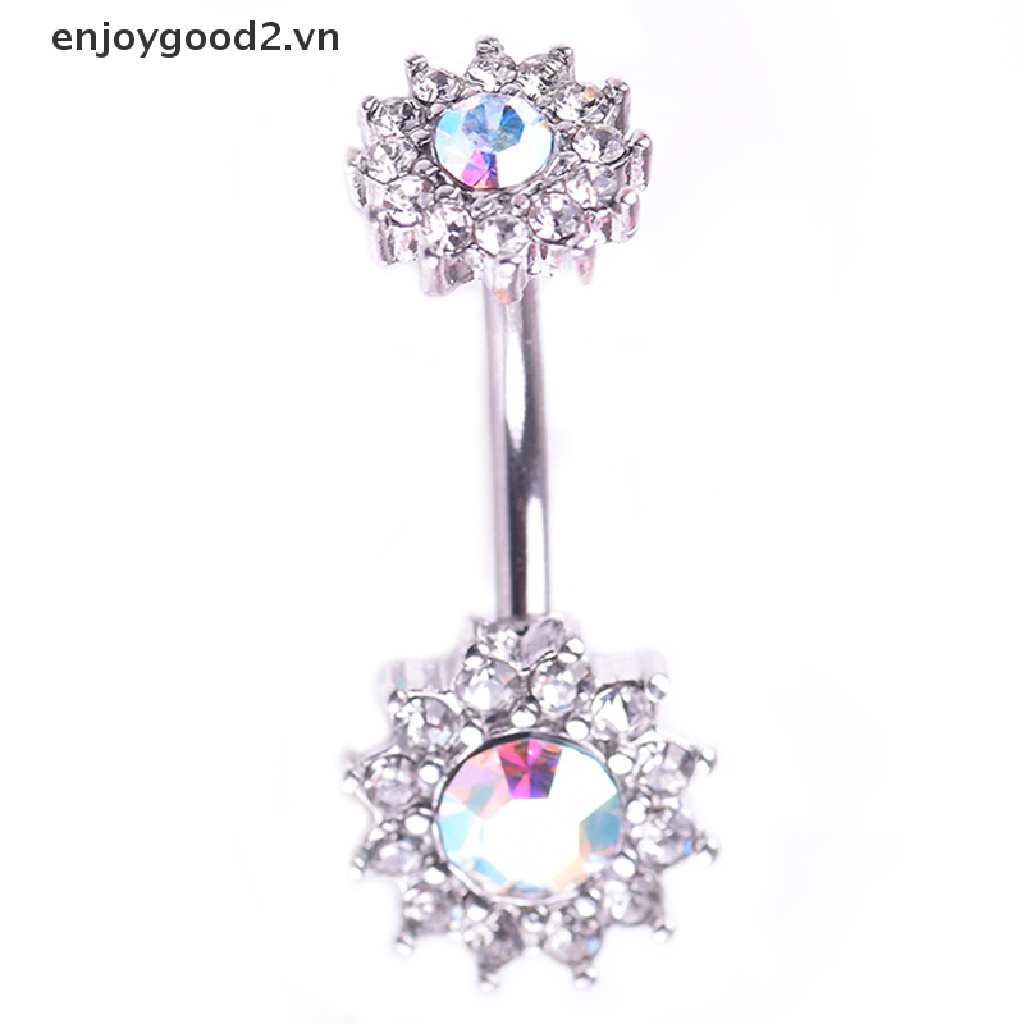 & Enjoy & Khuyên Rốn Dạng Thanh Tạ Hình Hoa Đính Pha Lê Làm Quà Tặng