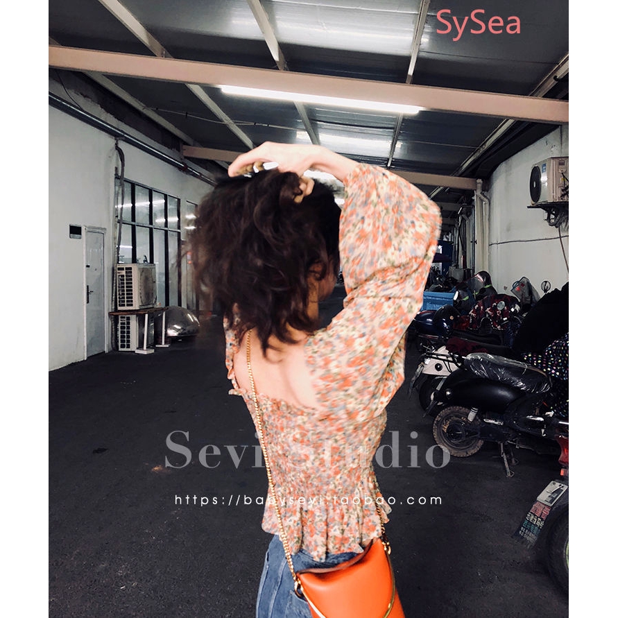 Áo Chiffon Tay Dài In Hoa Phong Cách Retro Cho Nữ | BigBuy360 - bigbuy360.vn
