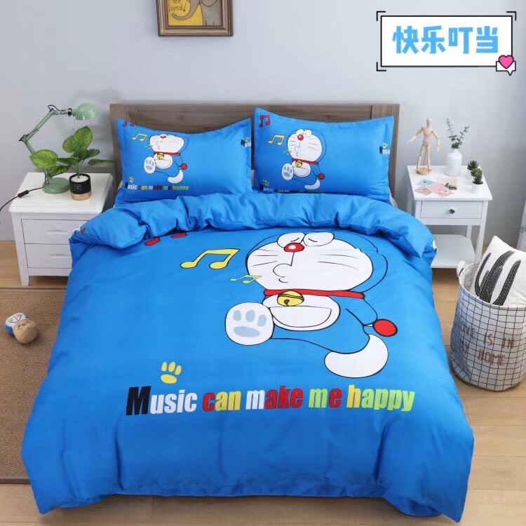 [FREESHIP 50K] Bộ Chăn Ga Gối Cotton Tina Mẫu Đoremon Chong Chóng