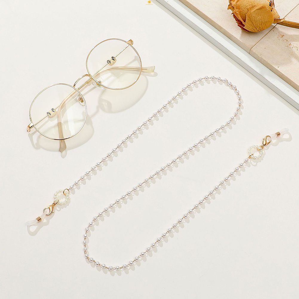Ngọc Trai Hàn Quốc Dây Buộc Dây Chuyền Dây Đeo Vòng Cổ Kính Sling Chống Mất Khẩu Trang Xích Treo Dual-Sử Dụng Đơn Giản mắt Kính Thời Trang Dây Chuyền Cho Học Sinh Sinh Viên Người Lớn Flowerdance
