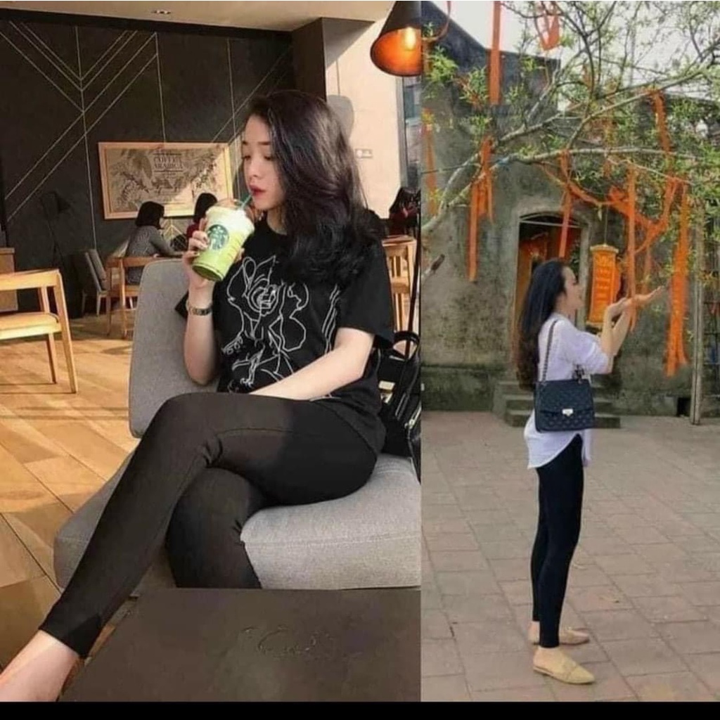 Quần legging đen dài trơn có túi MÃ 364/MS763