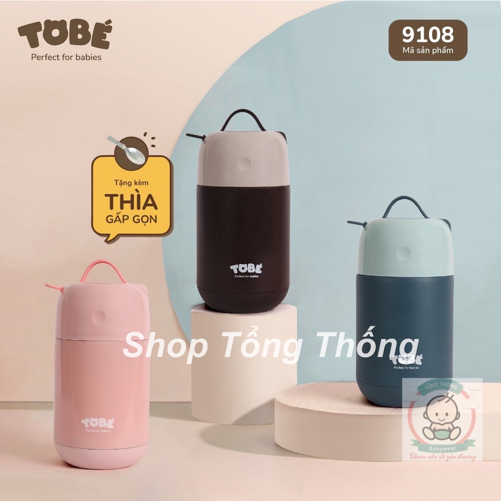 Bình ủ cháo tobe giữ ấm nóng dung tích 900ml cao cấp tiện lợi an toàn hỗ trợ chăm sóc phát triển cho bé trai bé gái 9108