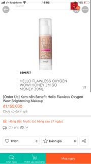 🌺Kem nền Benefit Hello Flawless Foundation