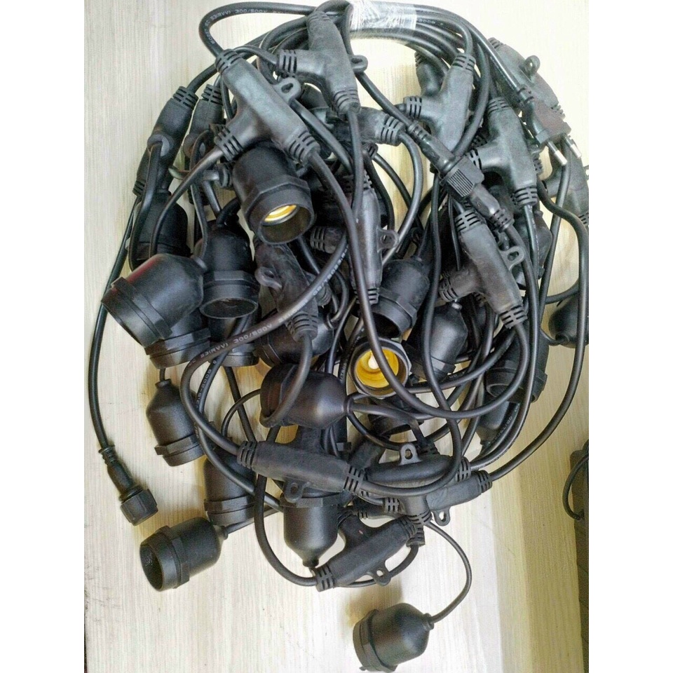 Dây đèn trang trí ngoài trời chống nước 10m 15 đui, 5m 10 đui, 10m 20 chui, 10m 30 đầu