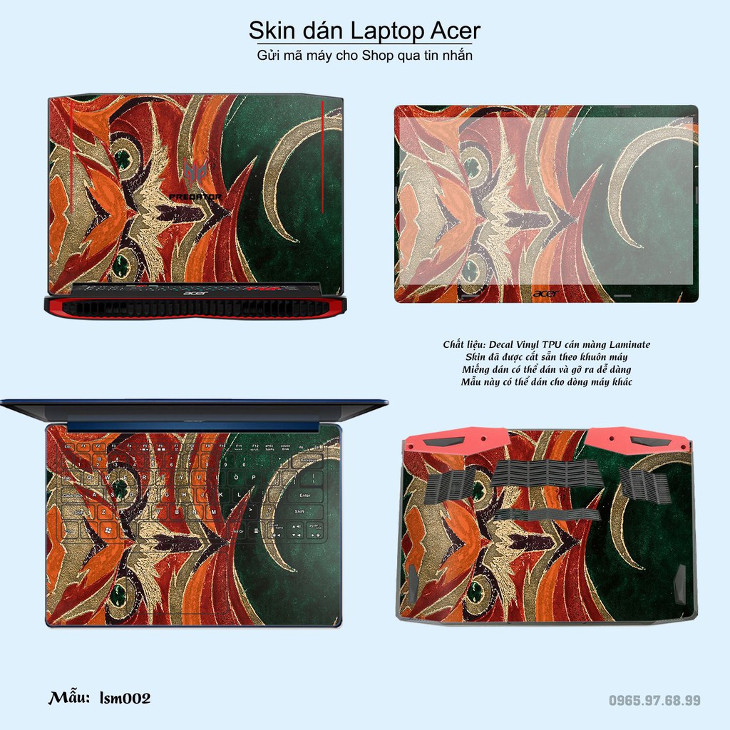 Skin dán Laptop Acer in hình Athena Noctua - Linh Vật Của Trí Tuệ - lsm002 (inbox mã máy cho Shop)