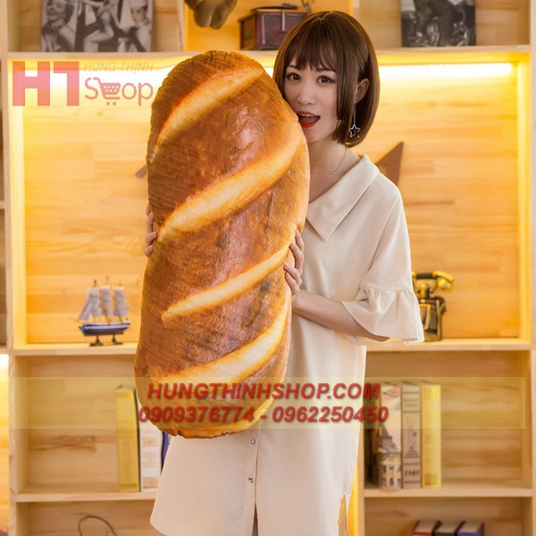 GỐI ÔM Ổ BÁNH MÌ 3D (20CM---&gt;100CM)