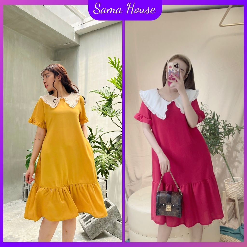 Đầm BabyDoll chân đuôi cá 4 màu HOT, tay bèo, đuôi tầng siêu dễ thương