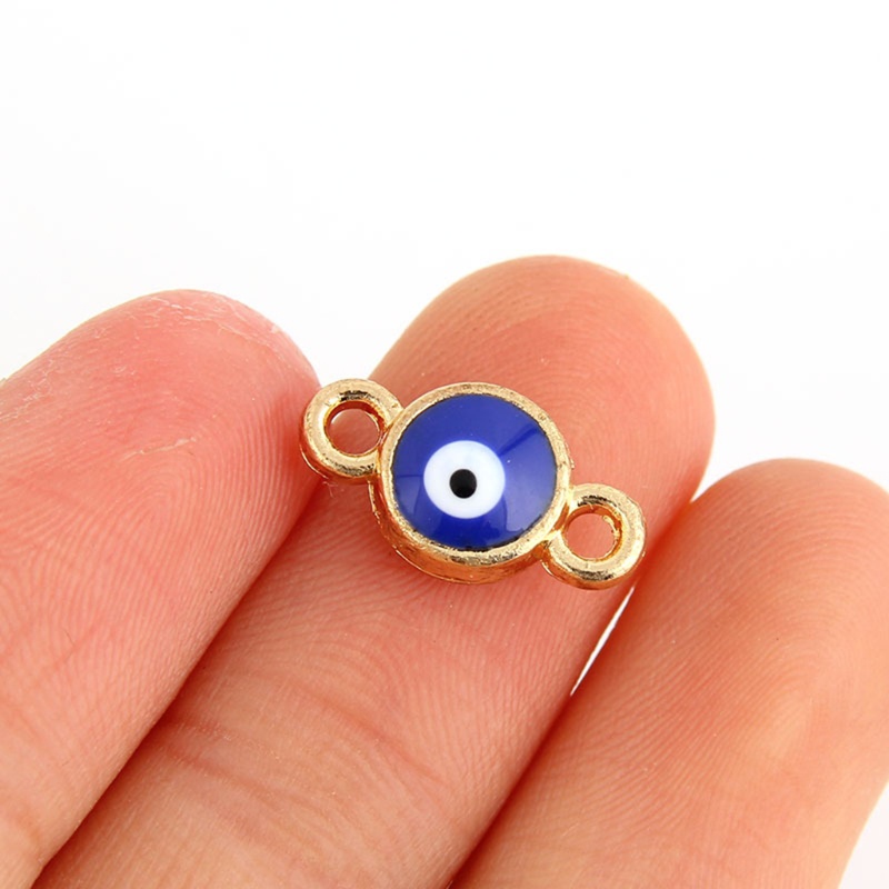 Sa Set 10 Đầu Nối Hai Lỗ Hình Tròn Cho Mặt Dây Chuyền Mắt Quỷ