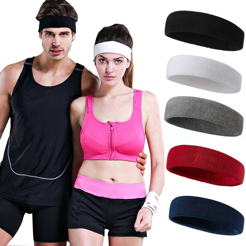 Băng đô thể thao bằng cotton co giãn thấm hút mồ hôi tốt cho nam / nữ