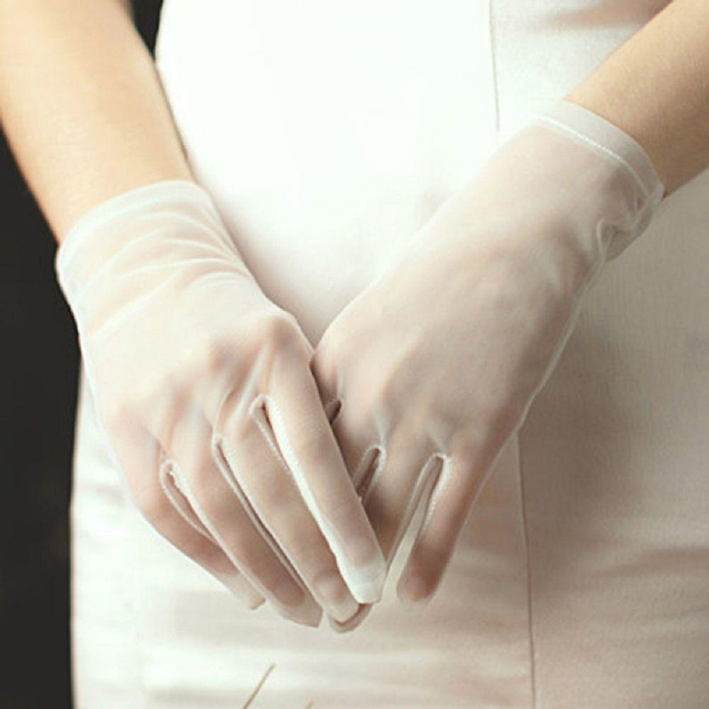 Găng Tay Lụa Siêu Mỏng Xỏ Ngón Màu Trắng / Đen Gợi Cảm