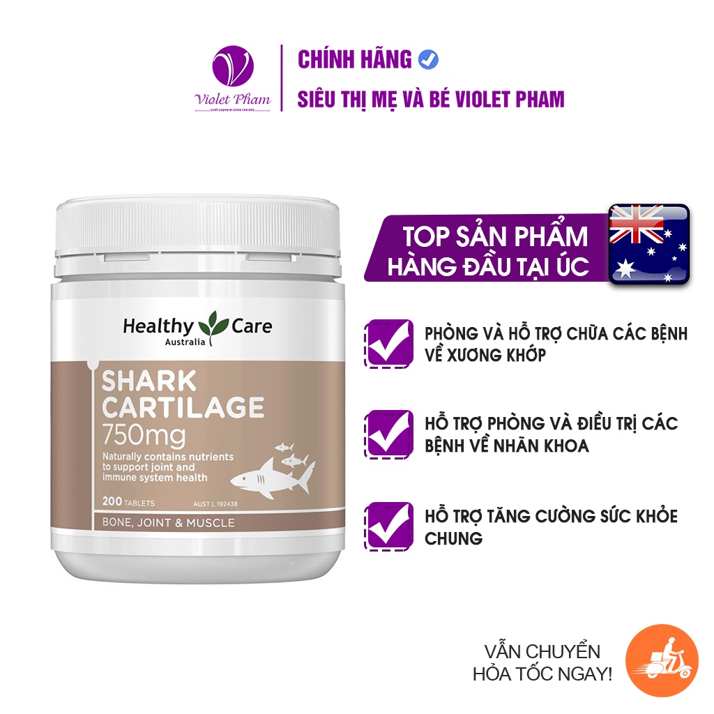 Sụn cá mập Shark Cartilage ÚC 200 viên