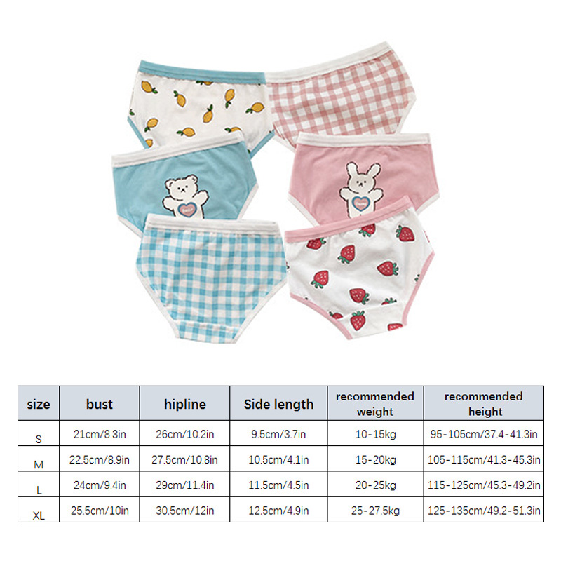 Set 3 Quần Lót Cotton In Hình Trái Cây Dễ Thương Cho Bé