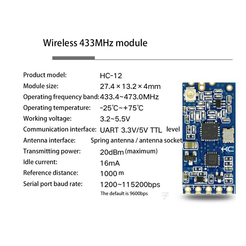Cổng nối không dây HC-12 433Mhz SI4463 1000M HC12