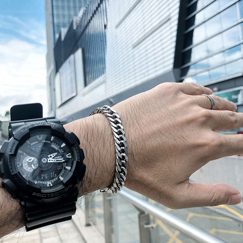 Vòng Đeo Tay Thép Titan 19997 Phong Cách Hip Hop Đơn Giản Cho Cặp Đôi