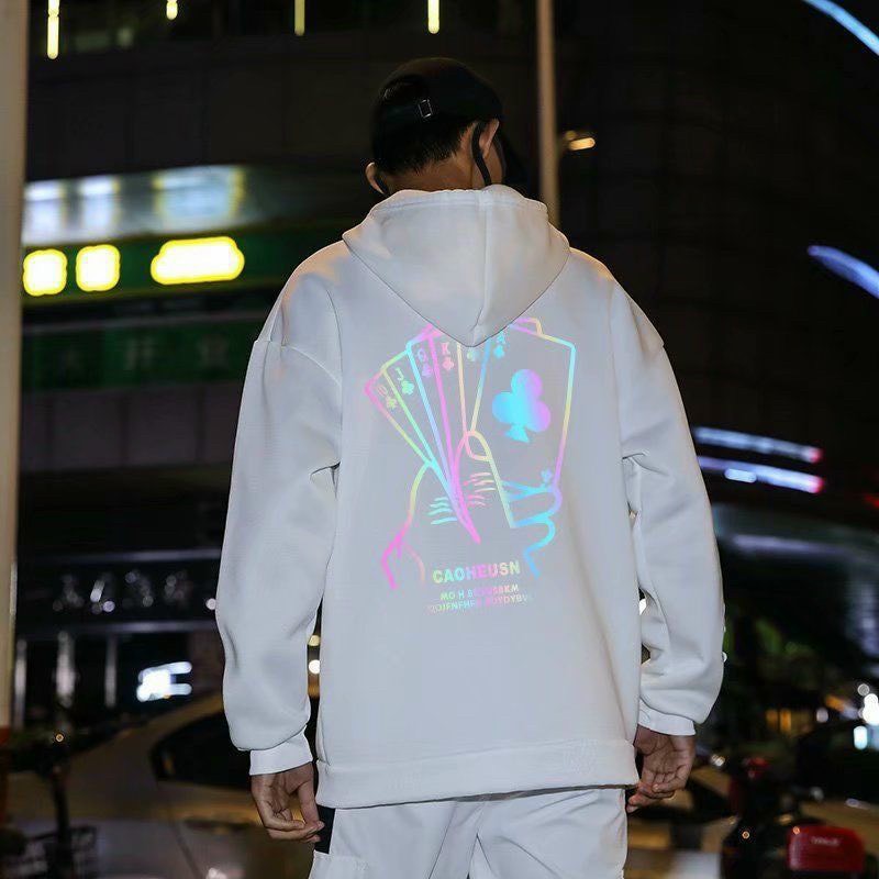 Áo Hoodie Nỉ Nam Nữ From Rộng Unisex In Dạ Quang Phát Sáng Lá Bài Cực Hot Chất Nỉ Ngoại Dày Dặn (caoheusn)