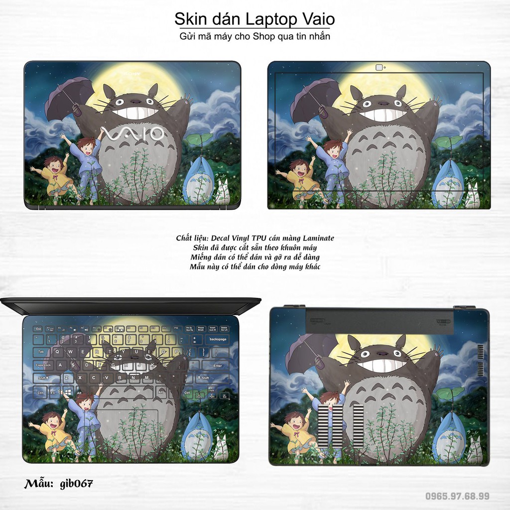 Skin dán Laptop Sony Vaio in hình Ghibli _nhiều mẫu 10 (inbox mã máy cho Shop)