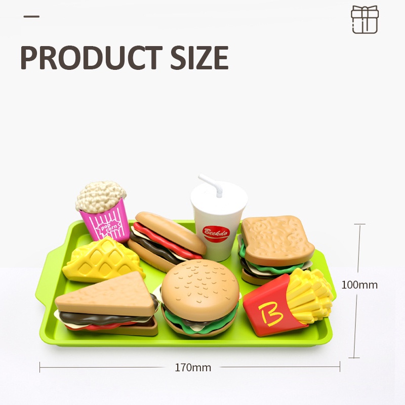 Set 9 Món Đồ Chơi Mô Hình Thức Ăn Nhanh Y108 Dành Cho Bé 2-6 Tuổi