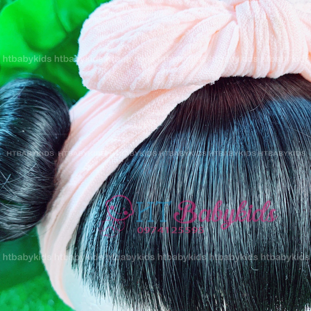 [ HÀNG LOẠI 1 ] Băng Đô Turban Tóc Giả Thỏ Cho Bé Gái Sơ Sinh Đáng Yêu