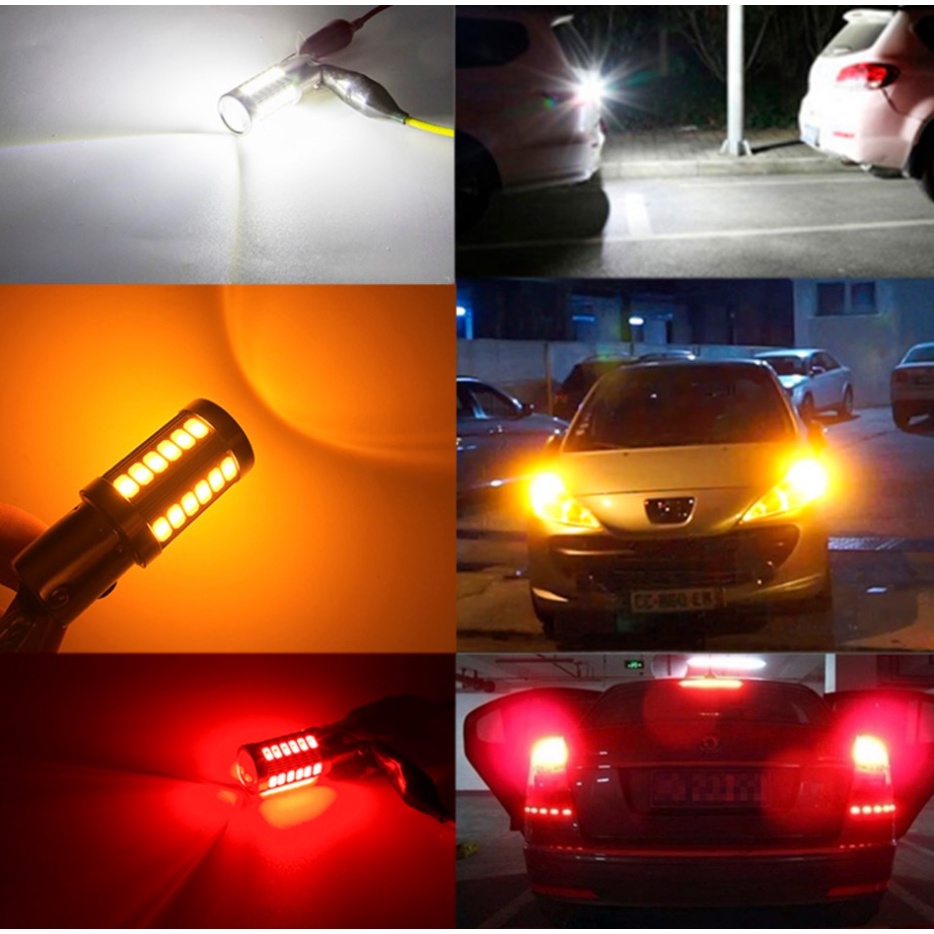 Set 2 Đèn Phanh Xe T20 7440 7443 5630 33SMD 5730 33 LED T20 LED P21 / 5W BAY15D LED 12V Dành Cho Ô Tô