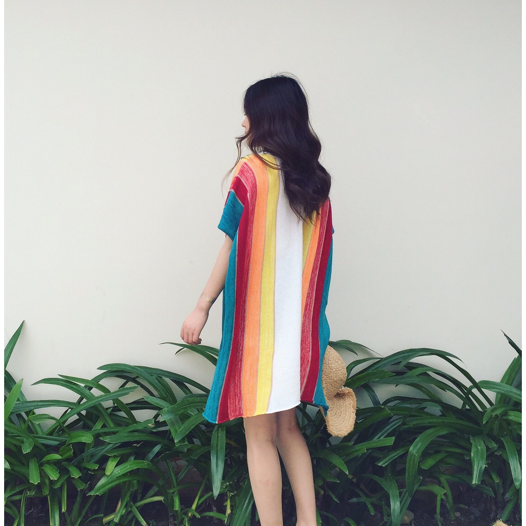 Áo Len Boho Màu Cầu Vồng - MUOJ | BigBuy360 - bigbuy360.vn