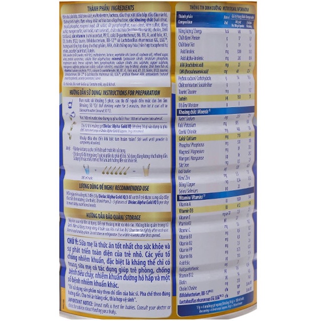 CHÍNH HÃNG : Sữa bột Alpha Gold Dielac Vinamilk 900g , giá gốc, cam kết chất lượng
