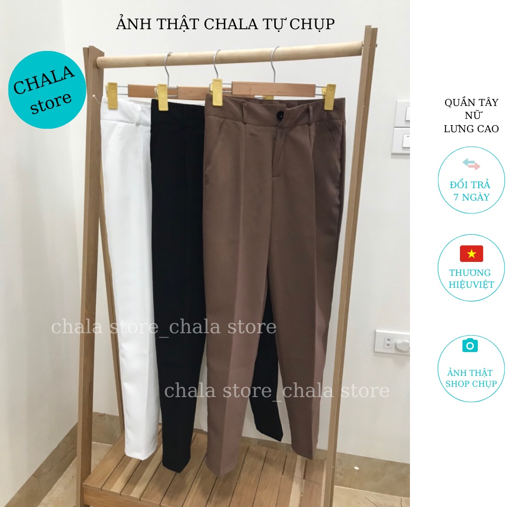 Quần Tây Baggy Bigsize Nữ Lưng Cao Cha la Đi Học Màu Đen Dáng Dài,Quần Vải Nữ Học Sinh