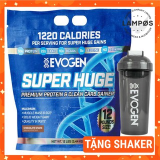 Evogen Super Huge Gain, Sữa Tăng Cân Tăng Cơ Hạn Chế Mỡ, 22g EAA – 10g BCAA, Enzym Tiêu Hóa EVOZYME, Túi 5.4kg