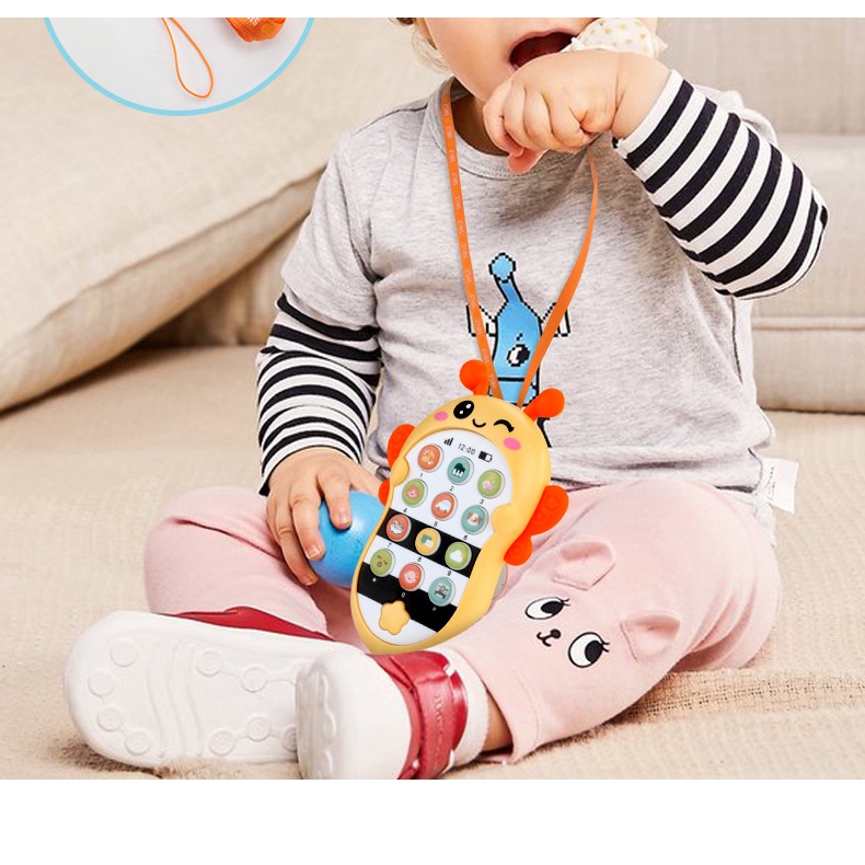 Điện thoại đồ chơi ZHAN QI TOYS kiểu dáng hoạt hình có nhạc và đèn giáo dục sớm cho bé