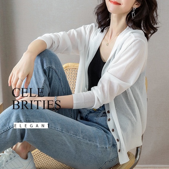 Áo Khoác Cardigan Dệt Kim Mỏng Dáng Rộng Có Mũ Trùm Kiểu Hàn Quốc Thời Trang Xuân Hè Cho Nữ