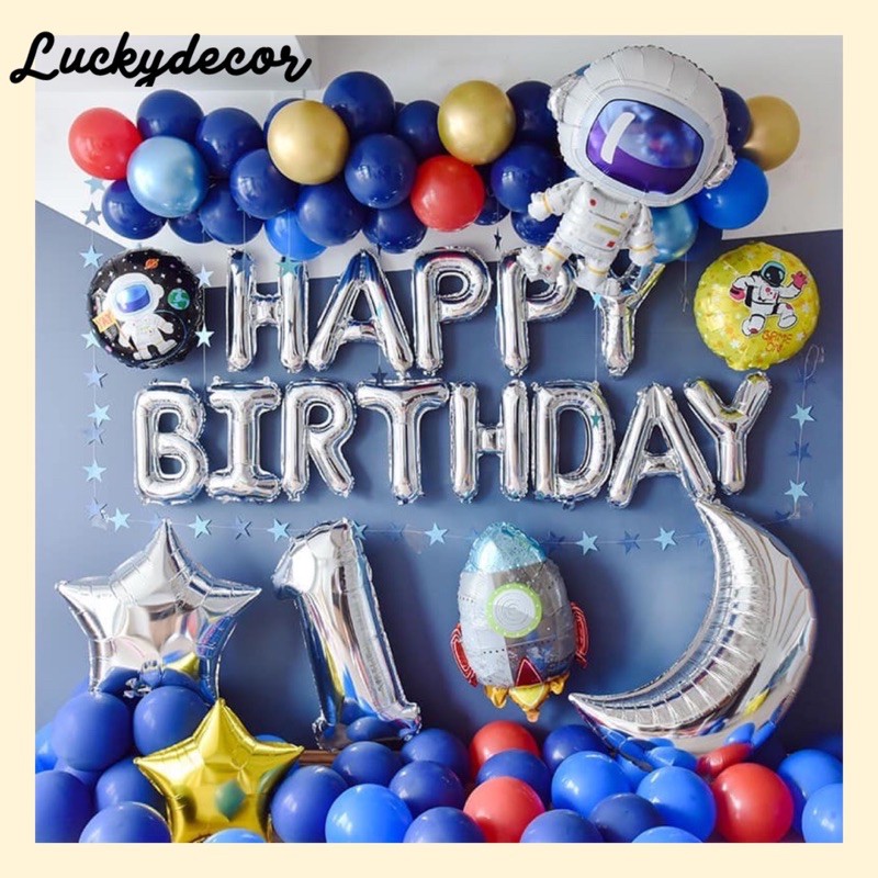 Bộ bóng bay phi hành gia trang trí thôi nôi PH03