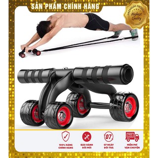 [Free ship - Hàng cao cấp] Con Lăn Tập Cơ Bụng 4 Bánh ,Bánh xe lăn tập gym Tiện lợi Tập Tại nhà giúp cơ bụng săn chắc