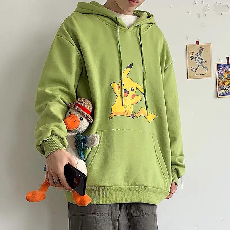 Áo Khoác Hoodie In Hình Pikachu Ulzzang Unisex Chất Nỉ Bông Cao Cấp Dáng Rộng Nam Nữ - MM