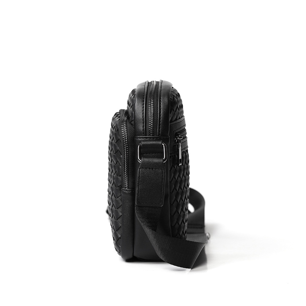 Túi Đeo Chéo Nam Nữ Unisex Chất Liệu Da Đan Thời Trang Cao Cấp, Nhiều Ngăn Tiện Dụng - The Black Box