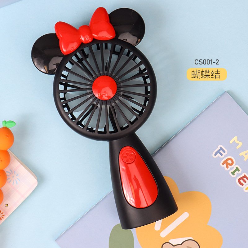 Quạt mini cầm tay tai chuột Mickey cực yêu, có đèn LED, sản phẩm không thể thiếu trong mùa hè