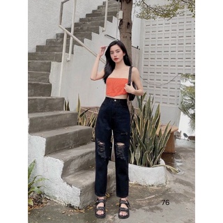 [ẢNH THẬT+HÀNG SẴN] QUẦN BAGGY ĐEN RÁCH MS76