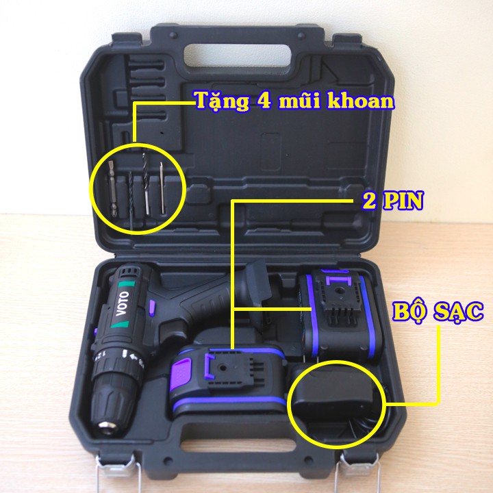 Khoan Pin 21V Hitachi Cao Cấp - 2 Pin Hộp Nhưa