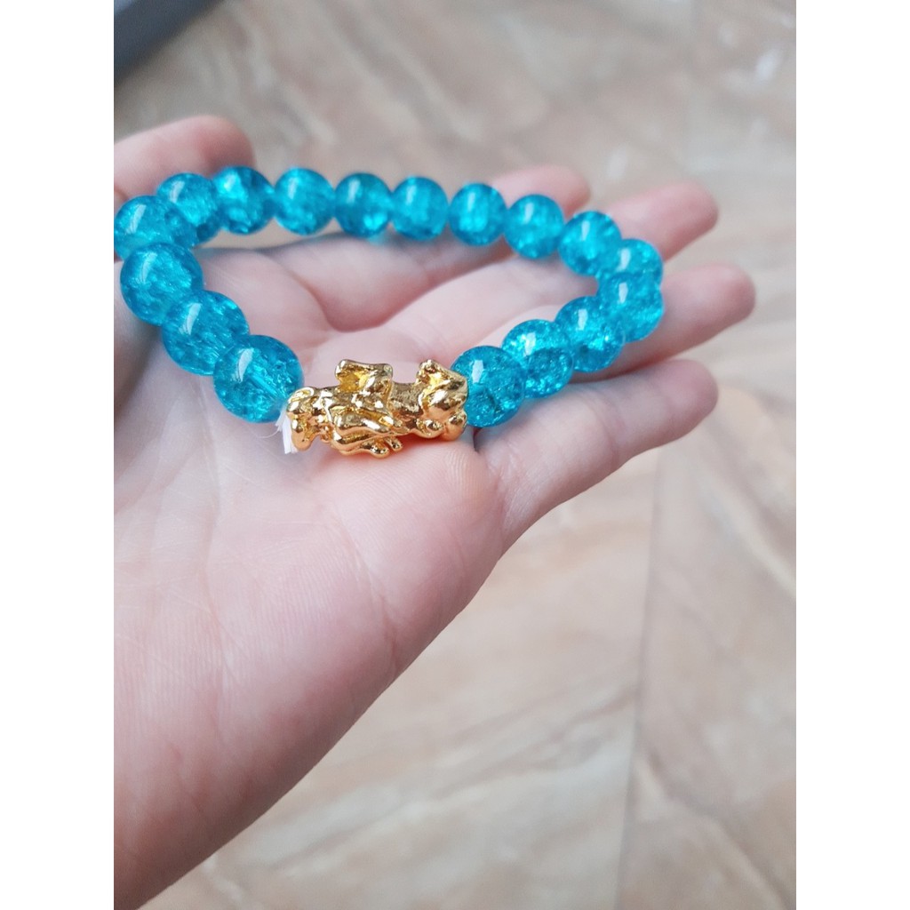 Vòng tay đá phong thủy các màu kết hợp mặt tỳ hưu