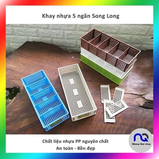 Khay nhựa 5 ngăn Song Long, nhungquyshop, Khay đựng đồ có thể tách rời theo nhu cầu mỗi người (MS2797)