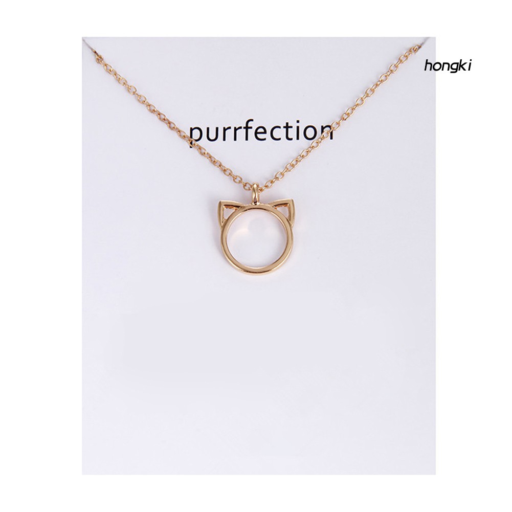 vòng cổ Hợp Kim Mặt Hình Tai Mèo Dễ Thương Cho Nữ