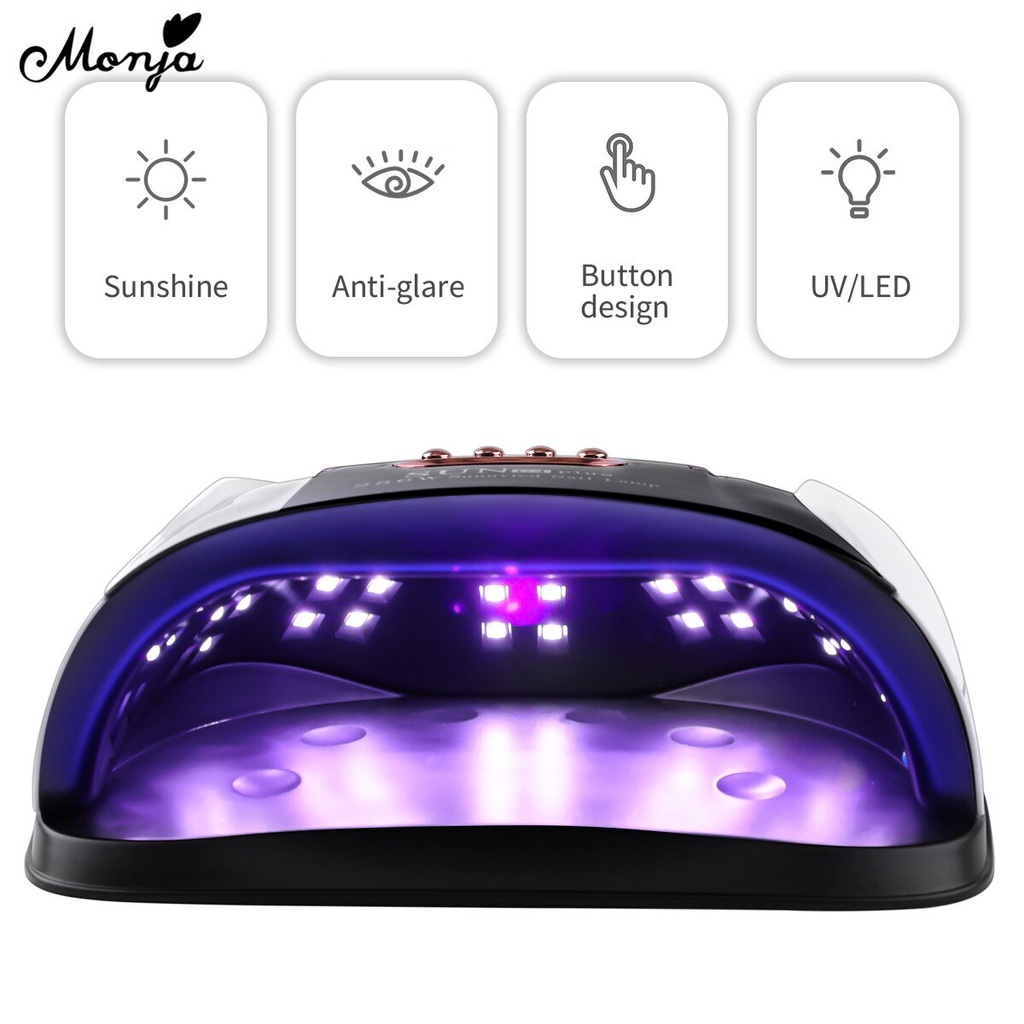 Đèn sấy khô sơn móng tay MONJA UV LED 256W cảm biến thông minh hẹn giờ tự động được