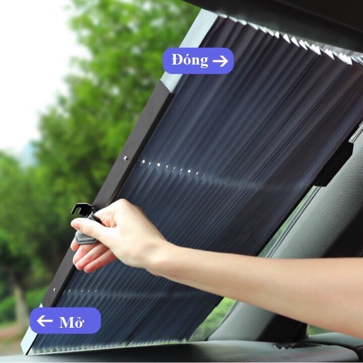 Rèm che nắng kính lái ô tô thiết kế dạng xếp, che nắng ô tô hiệu quả, lắp đặt nhanh gọn, đơn giản