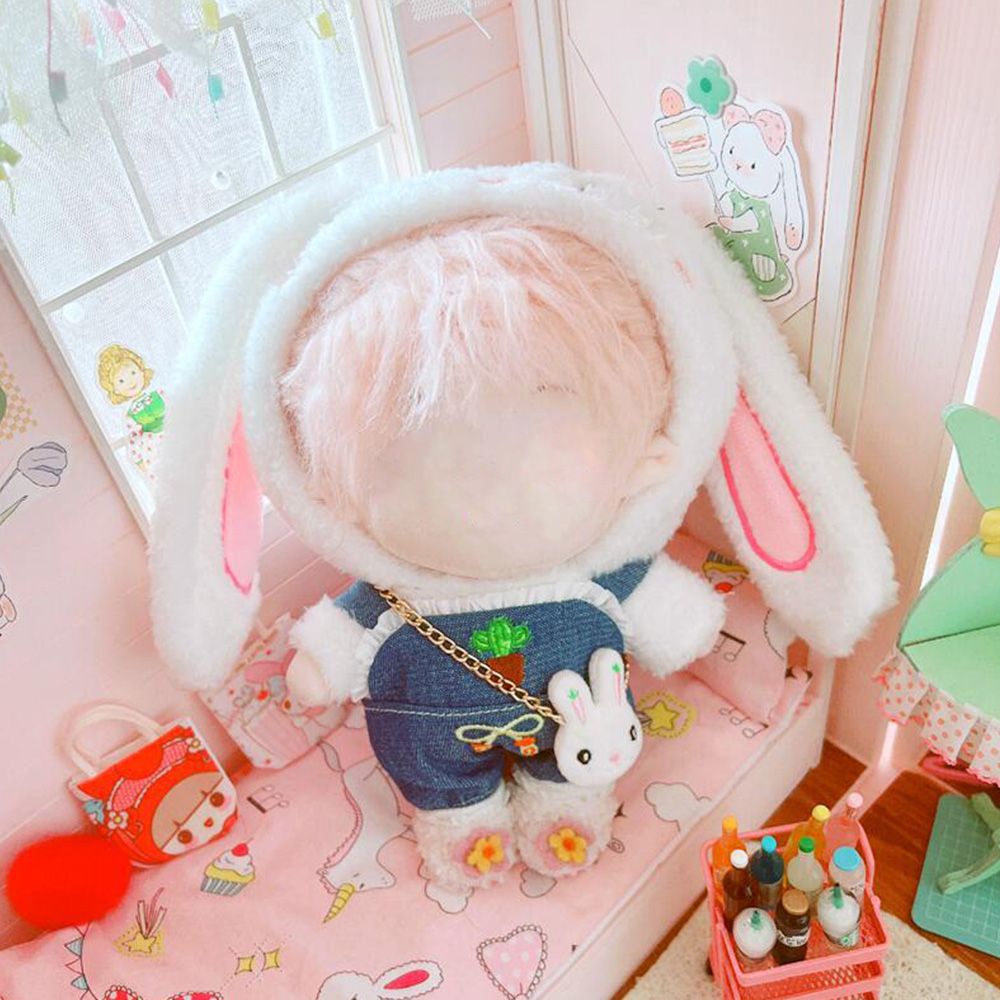 Bebetterm 1Pc 20CM Mini Doll Clothing Cotton DIY Cute Replacement Suspender Pants Accessories