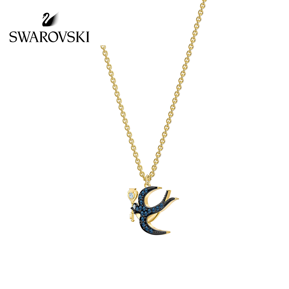 FREE SHIP Dây Chuyền Nữ Swarovski Flip Charm Tinh tế Swallow Màu huyền bí Necklace Crystal FASHION cá tính Trang sức trang sức đeo THỜI TRANG