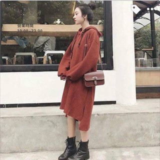 Váy hoodie nỉ Hàn Quốc