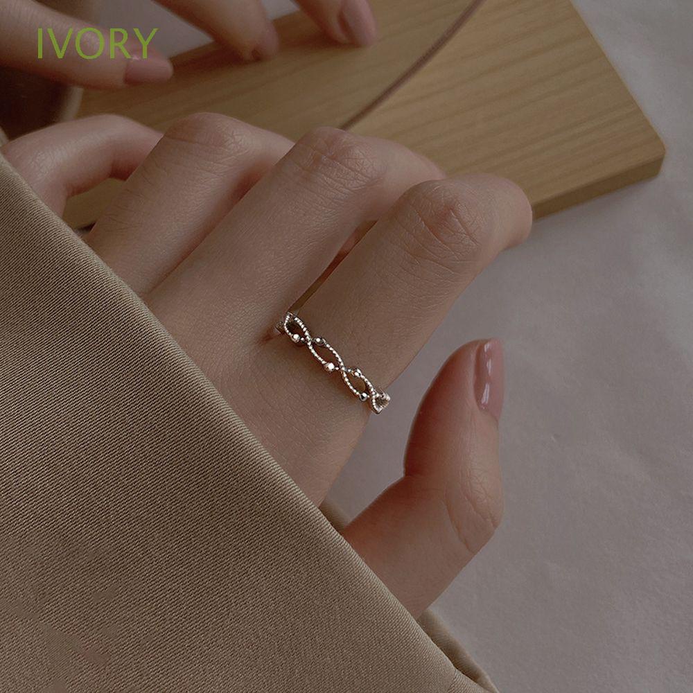 Nhẫn Đeo Ngón Tay Họa Tiết Gợn Sóng Phong Cách Hàn Quốc Thời Trang Cho Nữ
