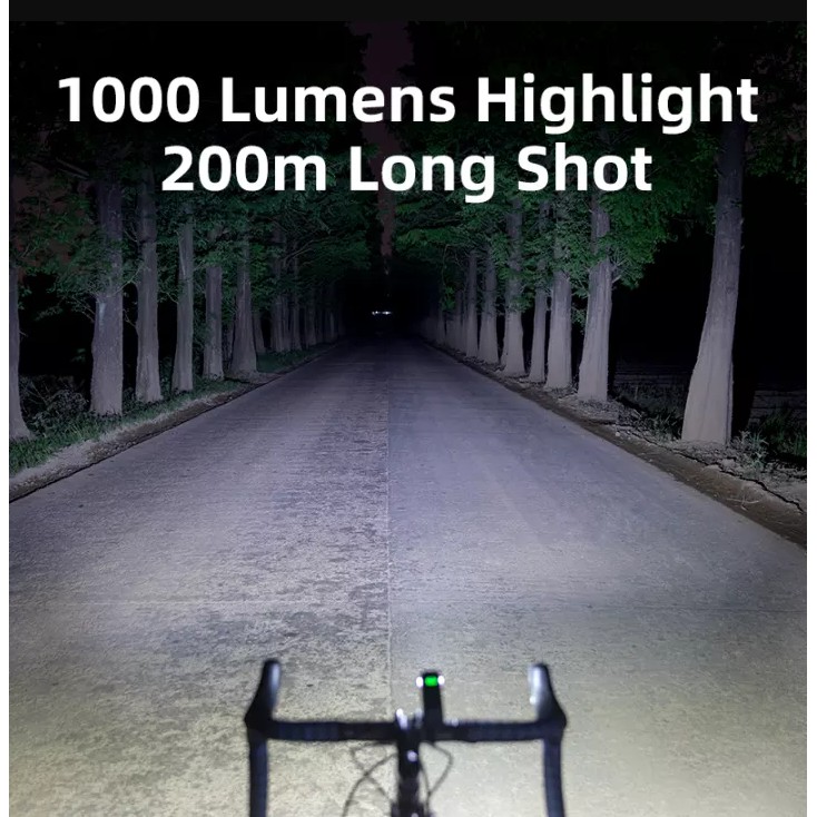 [Fulfilled by Shopee]Đèn pin ROCKBROS 1000 Lumen sạc được 4800mAh vỏ nhôm chống nước cho xe đạp