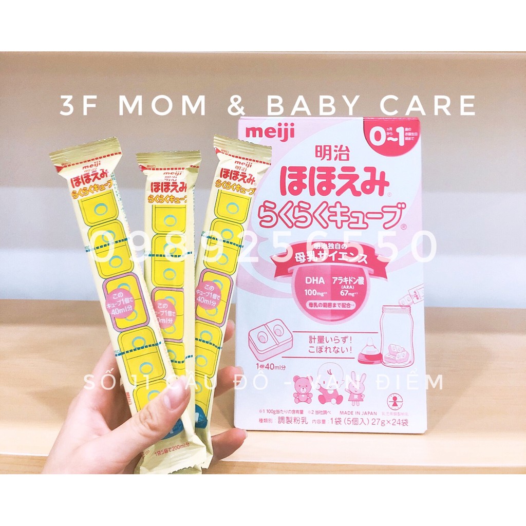 Sữa Meiji Thanh 0 -1 nội địa Nhật 24 thanh 27g