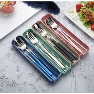Bộ muỗng đũa ăn, hộp muỗn đũa inox