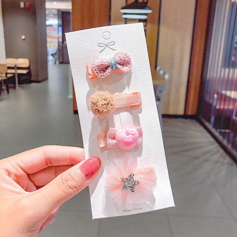Set 4 kẹp tóc công chúa dễ thương cho bé